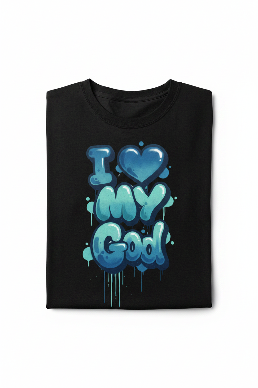I Love My God Black T-Shirt