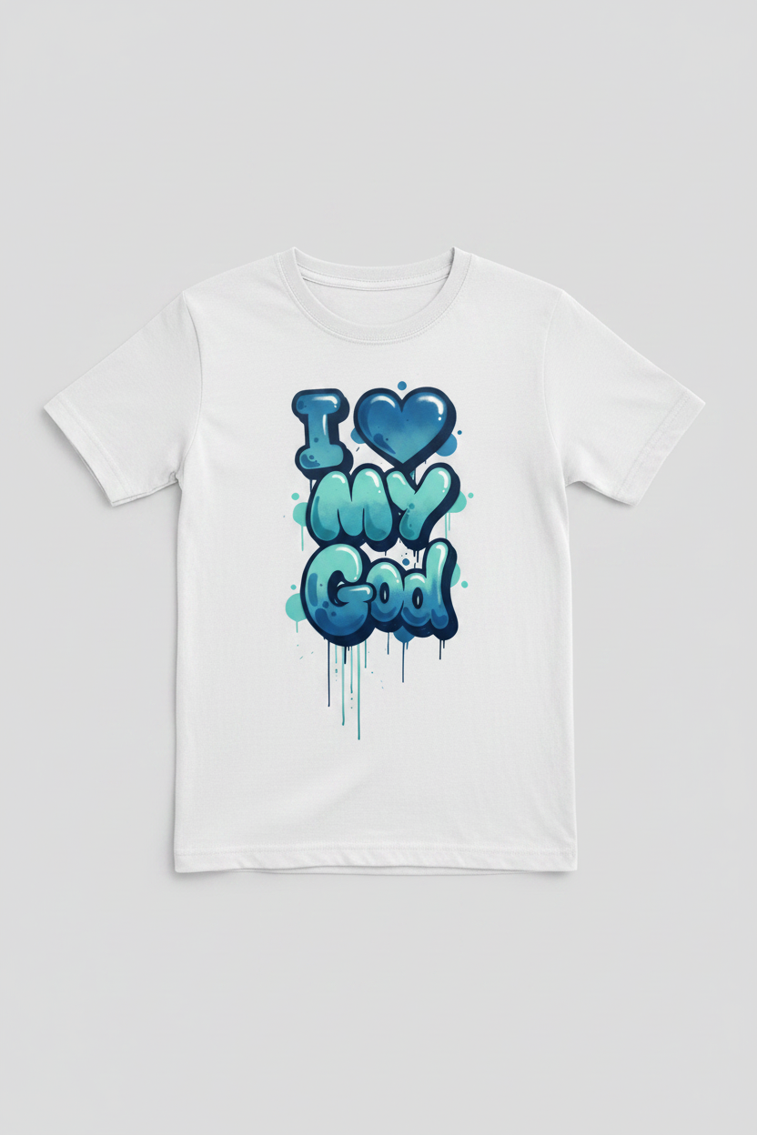 I Love My God kids white t-shirt