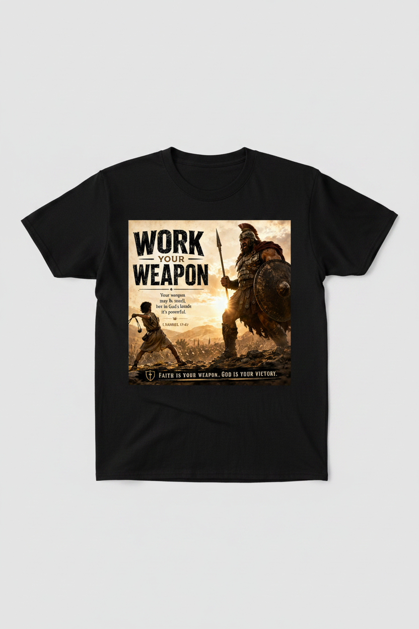 Work Your Weapon black t-shirt