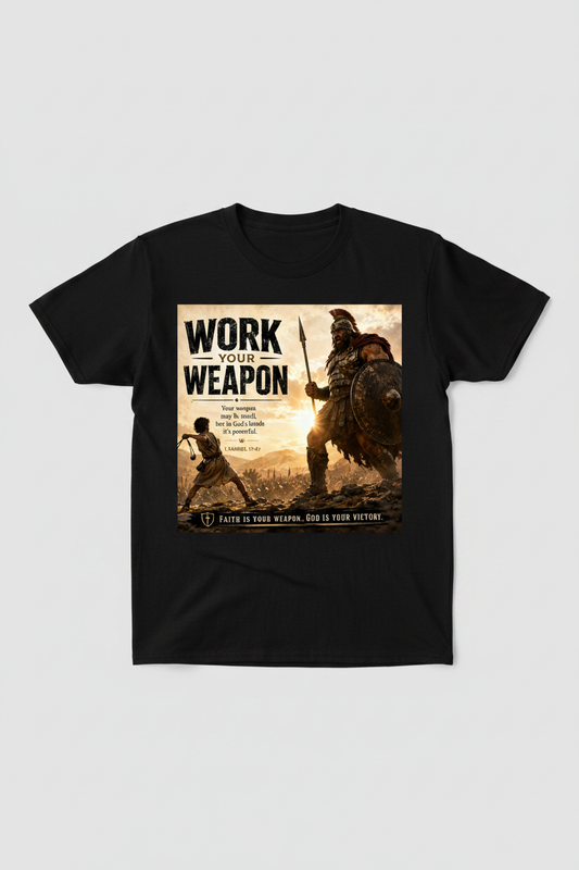 Work Your Weapon black t-shirt