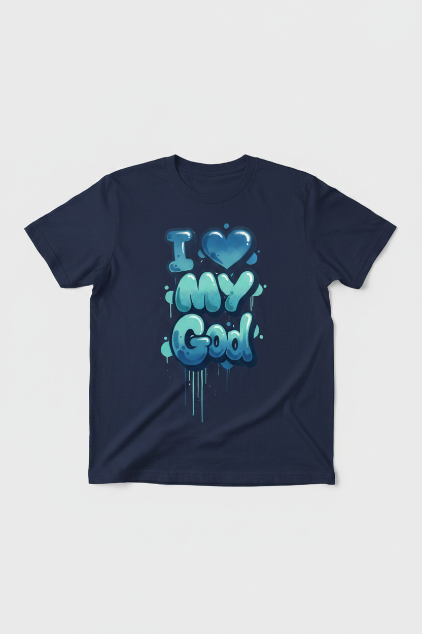 I Love My God navy blue t-shirt