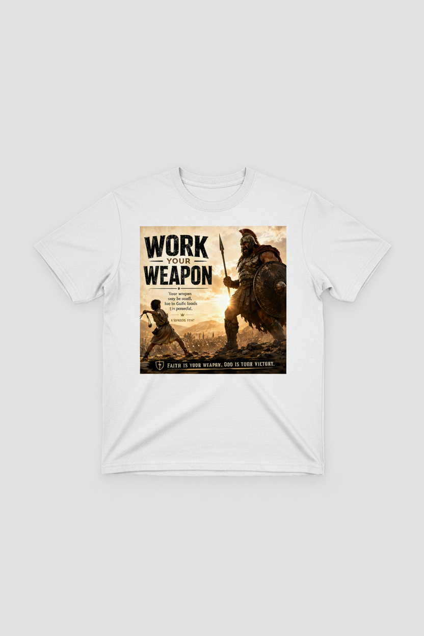 Work Your Weapon white t-shirt