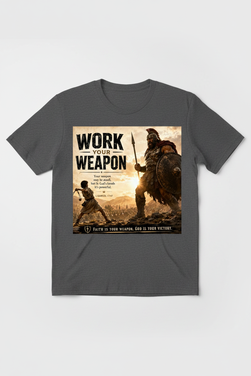 Work Your Weapon charcoal gray t-shirt