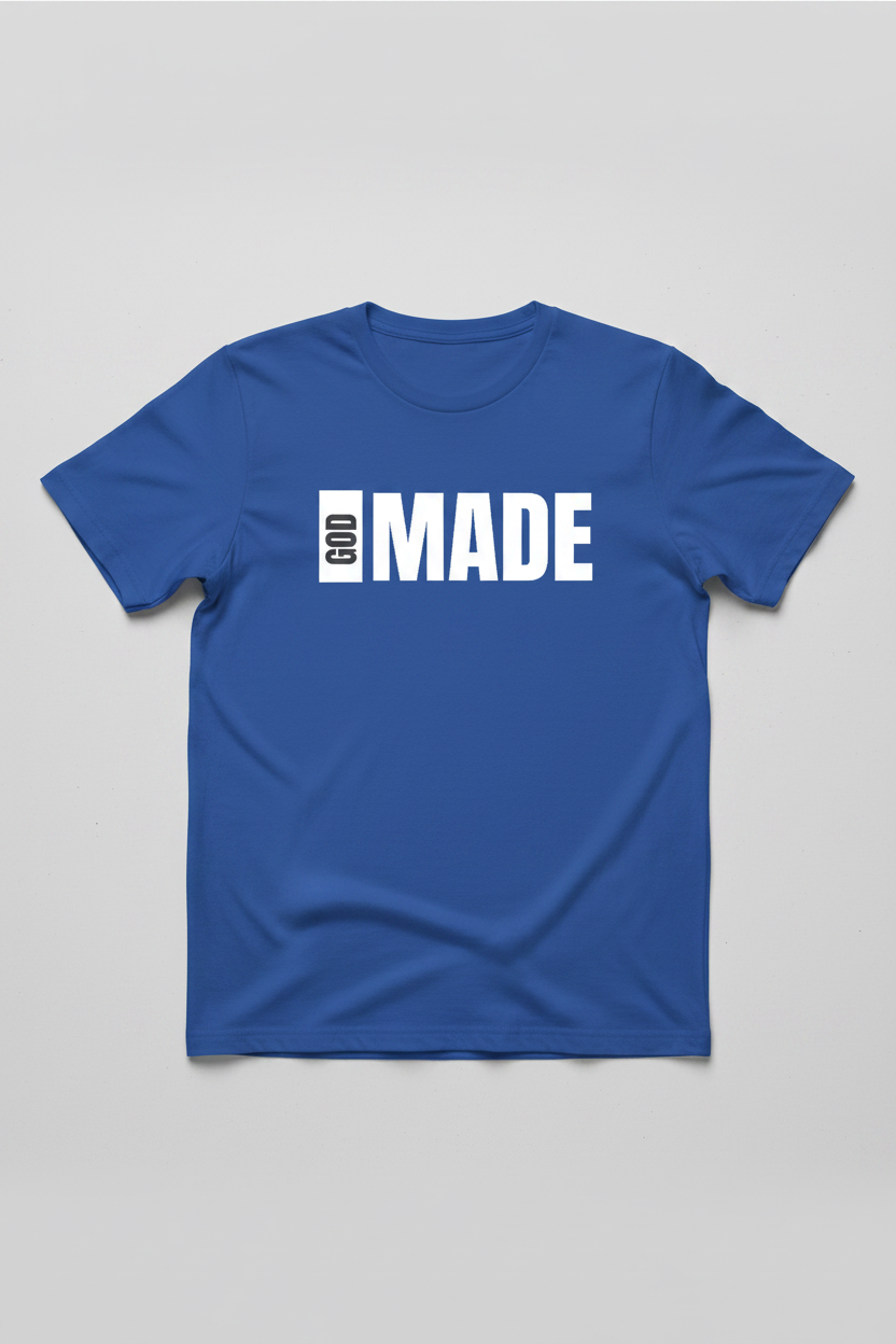 GOD royal blue t-shirt