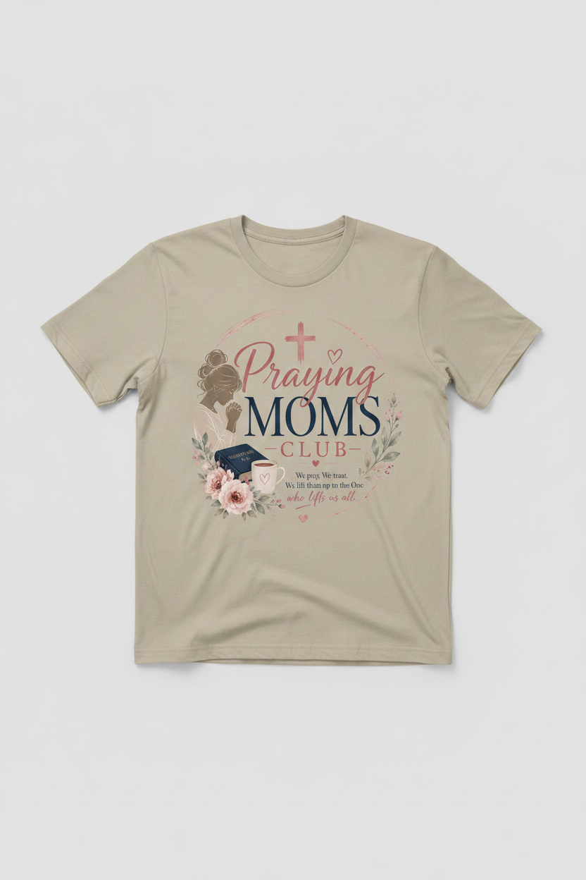 Praying Moms Club tan t-shirt